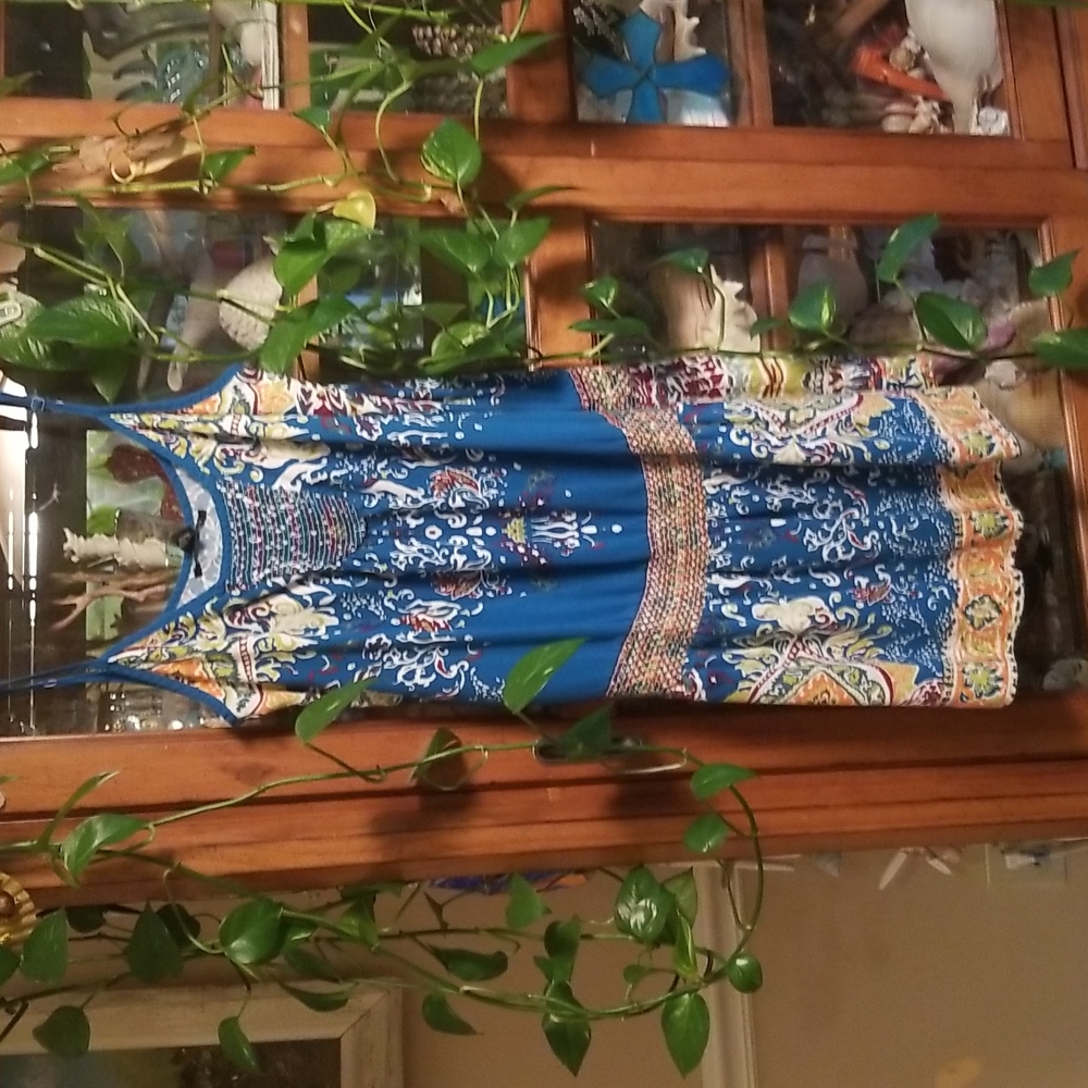 Lucky Brand Adjustable Smocked Sun Dress M